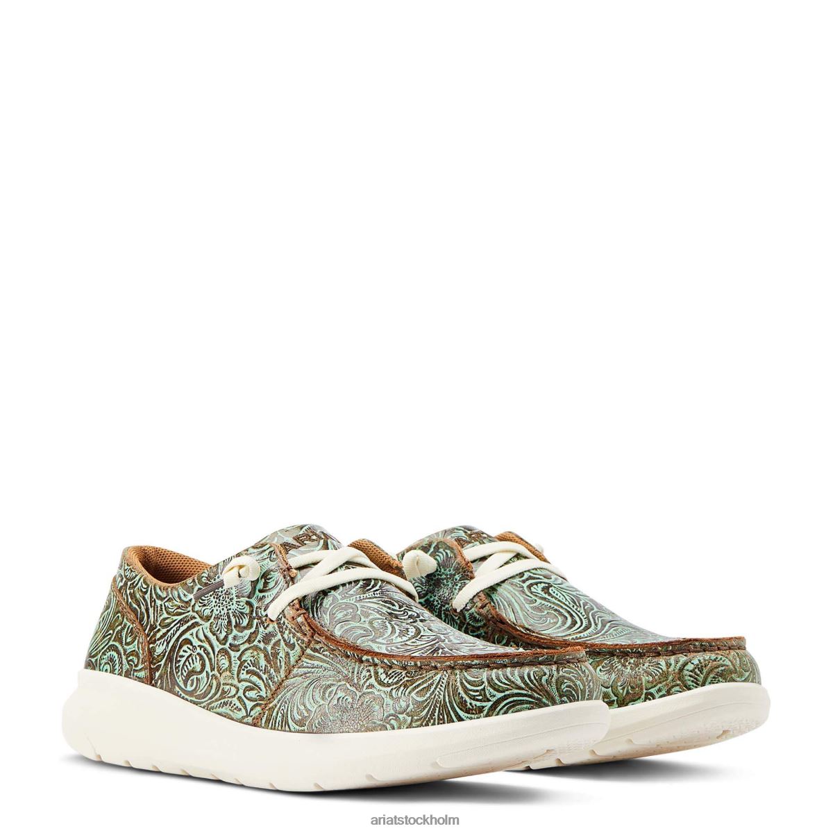 Skodon Ariat hej 2 vintage turq blommig relief kvinnor F04842417