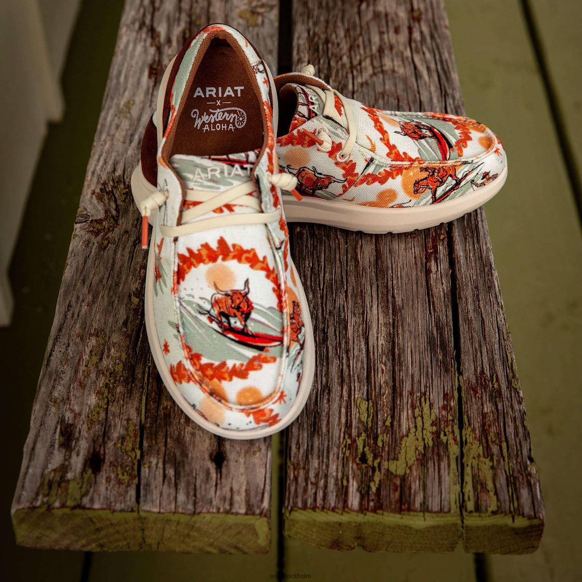 Skodon Ariat hilo western aloha surfing longhorn print kvinnor F04842453