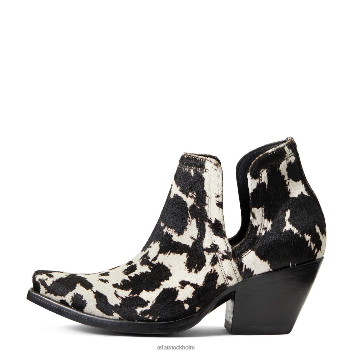 Skodon Ariat dixon haircalf westernstövel svartvitt hår på kvinnor F04842247