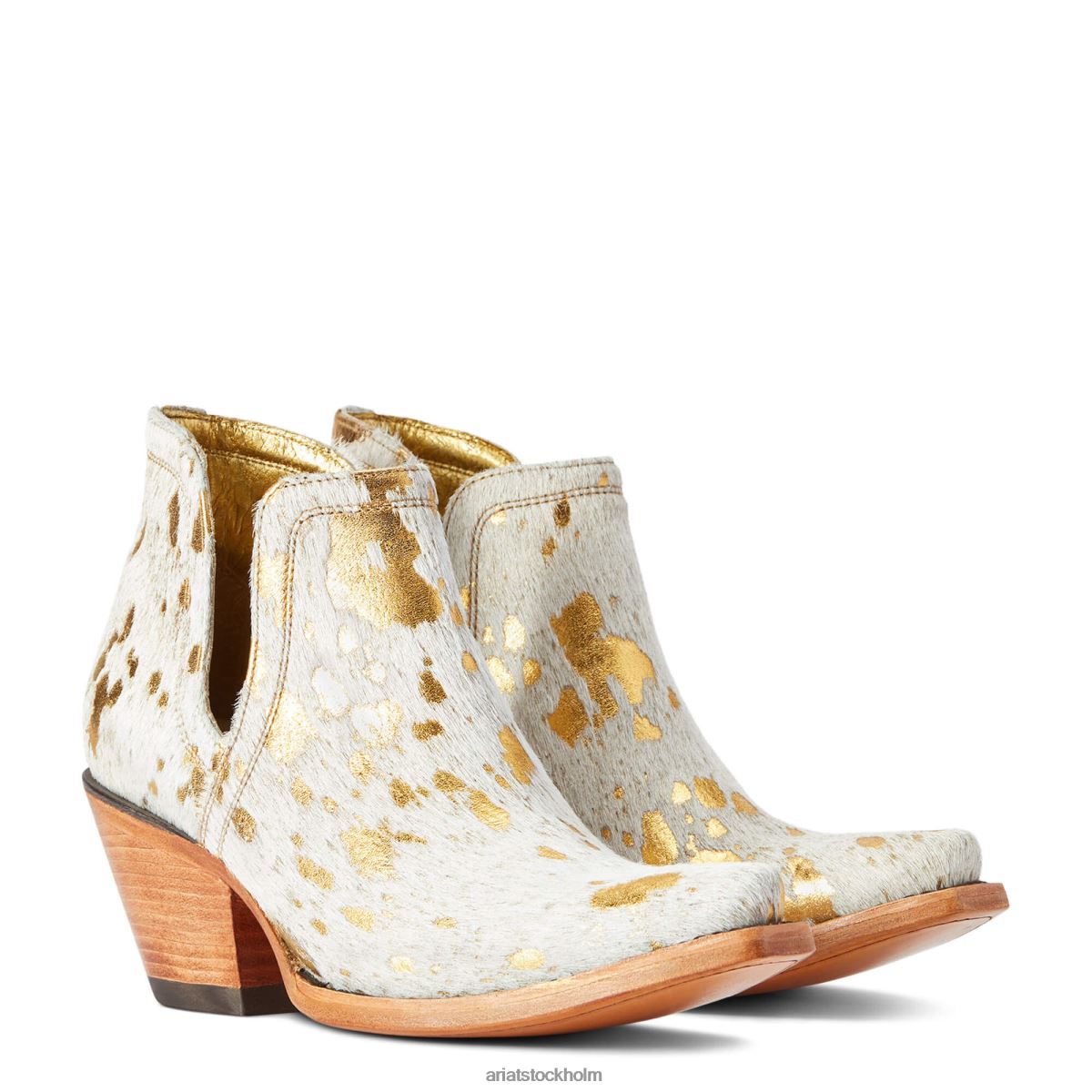 Skodon Ariat dixon haircalf westernstövel vitt metalliskt hår på kvinnor F04842229