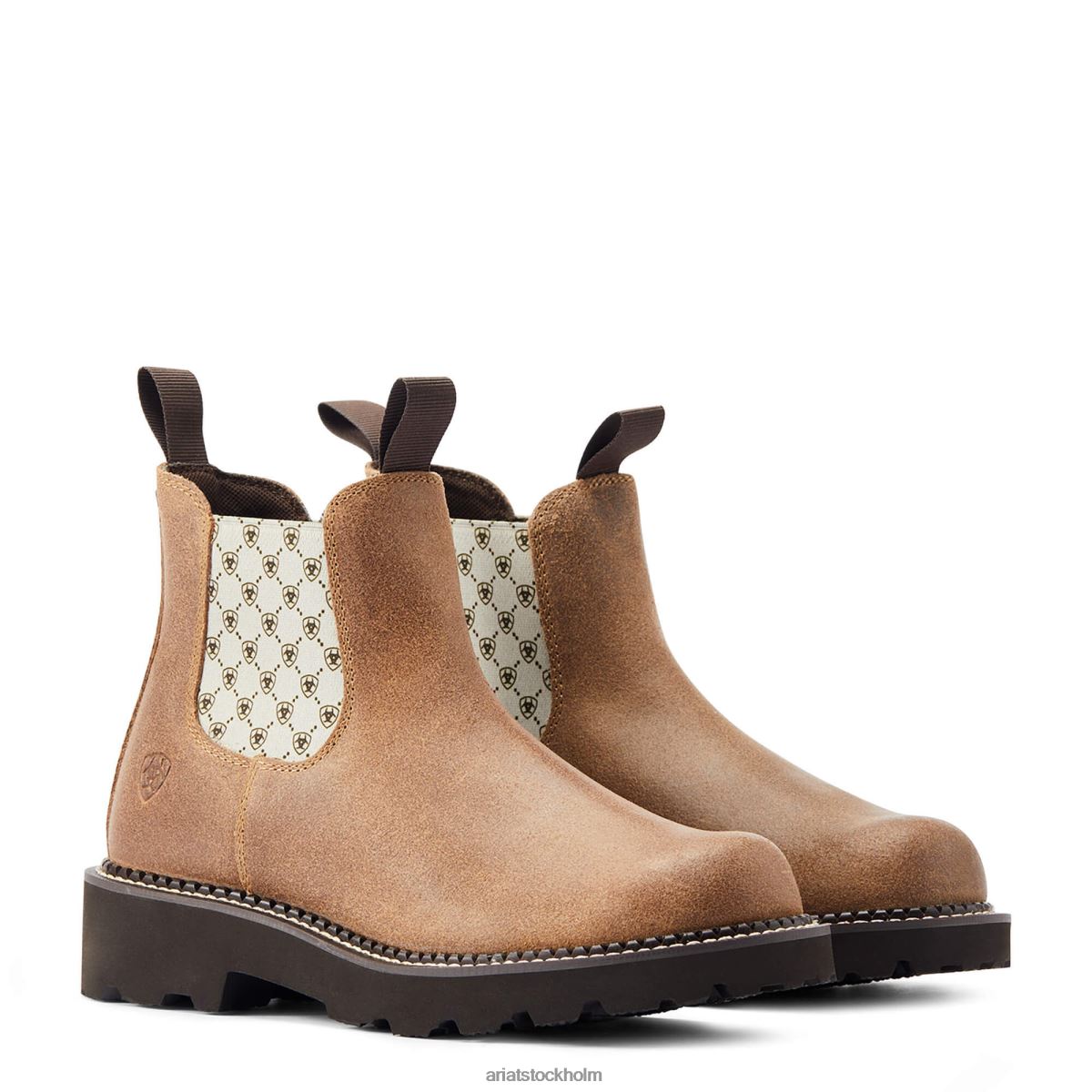 Skodon Ariat fatbaby twin gore westernstövel antik mockamocka kvinnor F04842234