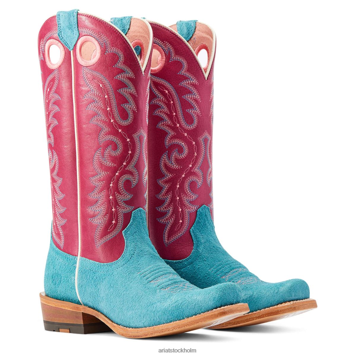 Skodon Ariat futurity boon western stövel himmelsblå rakt igenom kvinnor F04842215