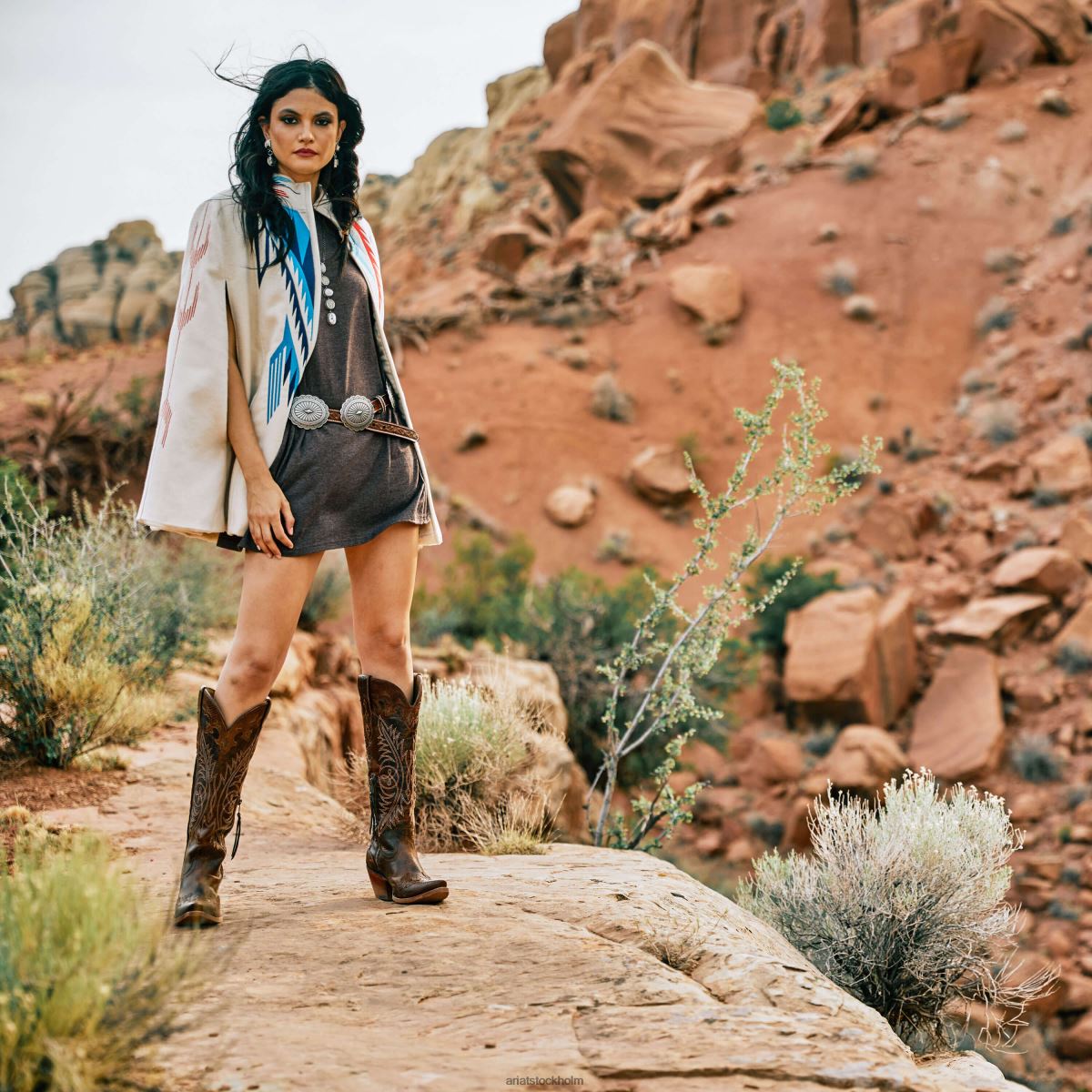 Skodon Ariat geneva stretchfit westernstövel råg kvinnor F04842084