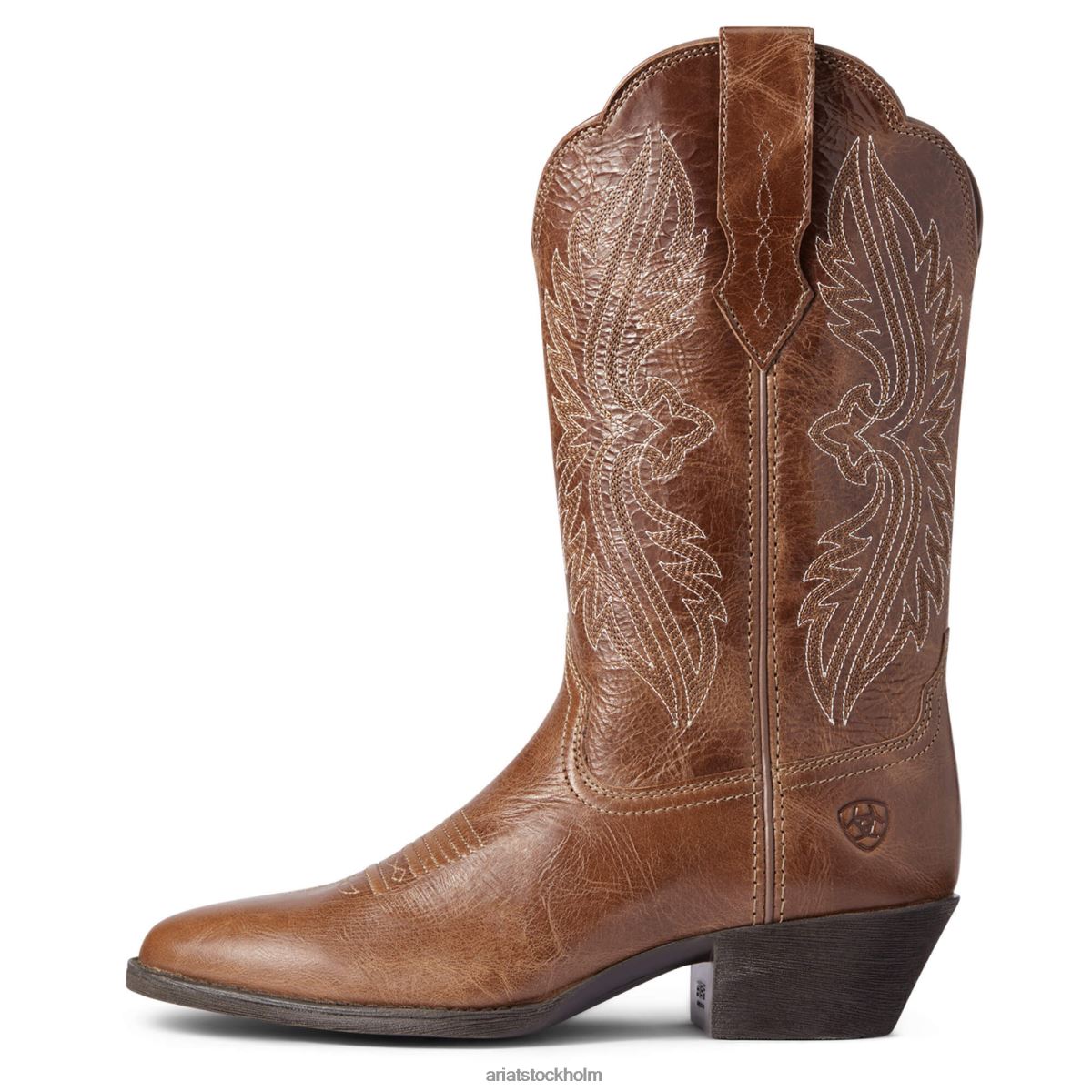Skodon Ariat heritage r toe stretchfit westernstövel mörk solbränna kvinnor F04842133