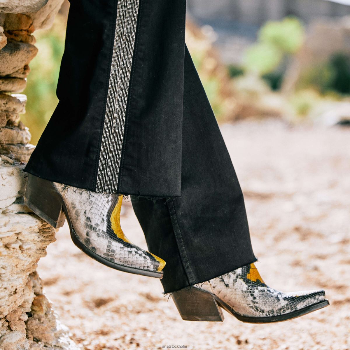 Skodon Ariat jolene westernstövel gul orm kvinnor F04842246