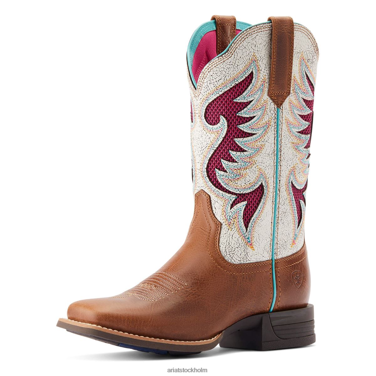 Skodon Ariat pinto venttek 360 grader westernstövel mörk solbränna kvinnor F04842277