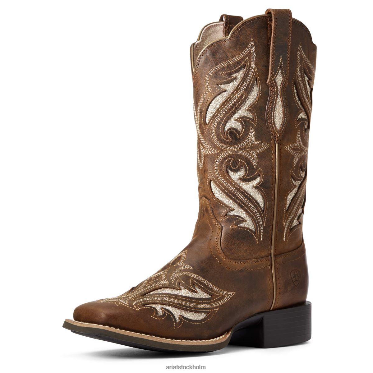 Skodon Ariat runda upp bliss western boot fräck brun kvinnor F04842092