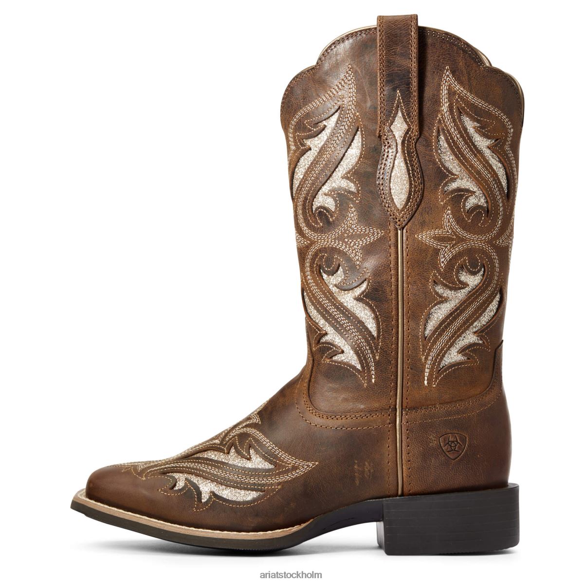 Skodon Ariat runda upp bliss western boot fräck brun kvinnor F04842092