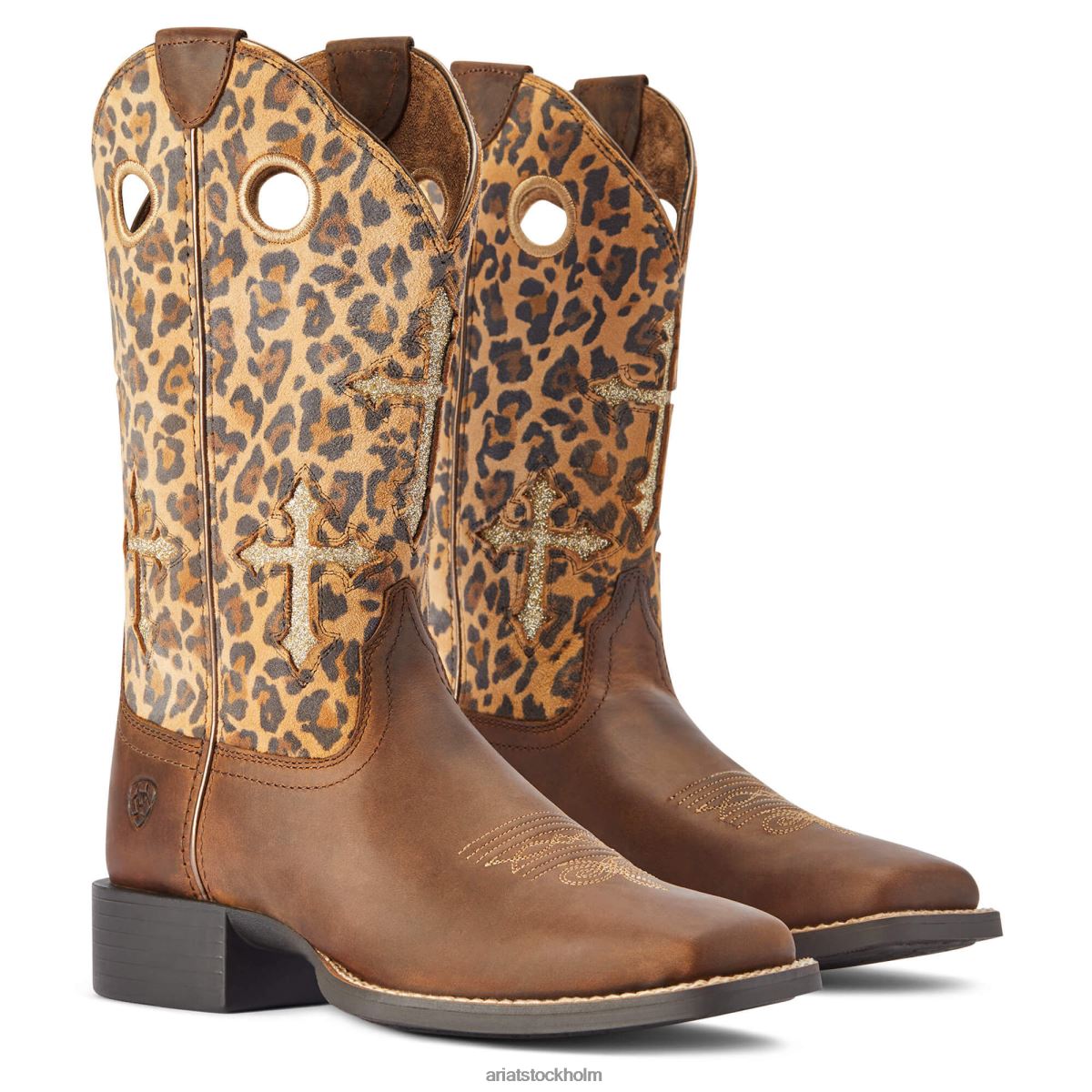 Skodon Ariat runda upp korsningen västra boot bedrövad solbränna kvinnor F04842184