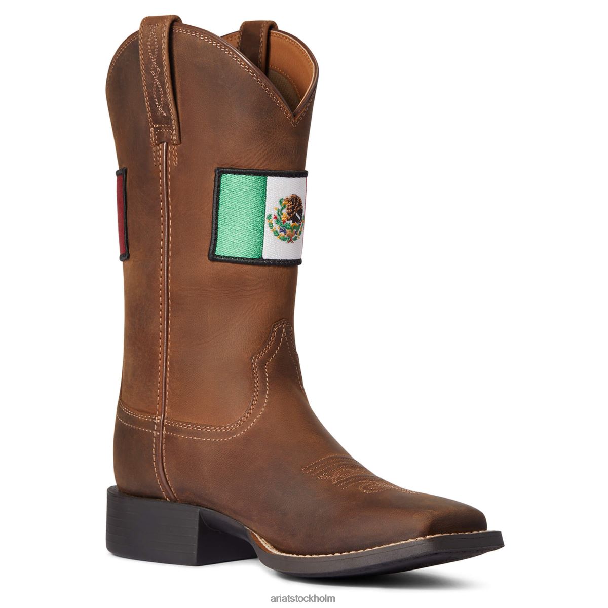 Skodon Ariat runda upp orgullo mexicano westernstövel bedrövad brun kvinnor F04842124