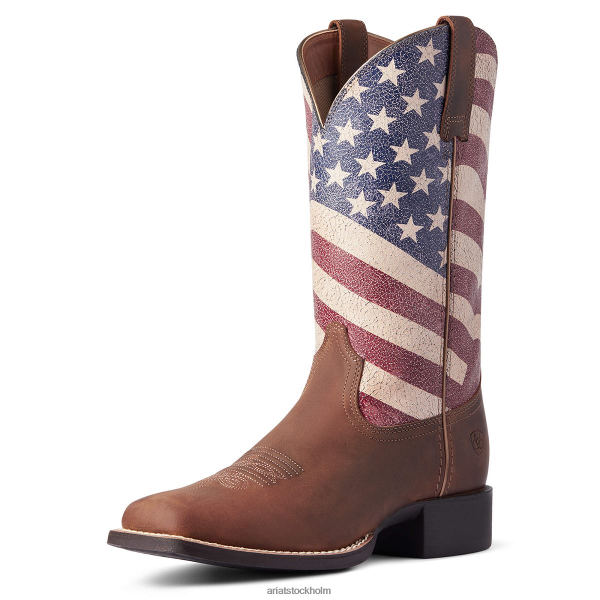 Skodon Ariat runda upp patriot western boot bedrövad brun kvinnor F04842099
