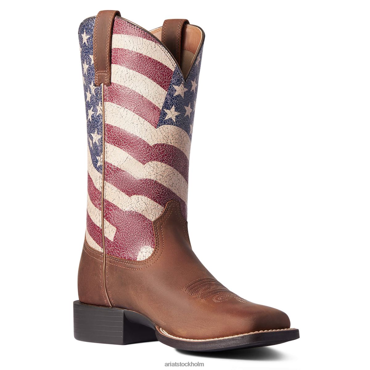 Skodon Ariat runda upp patriot western boot bedrövad brun kvinnor F04842099