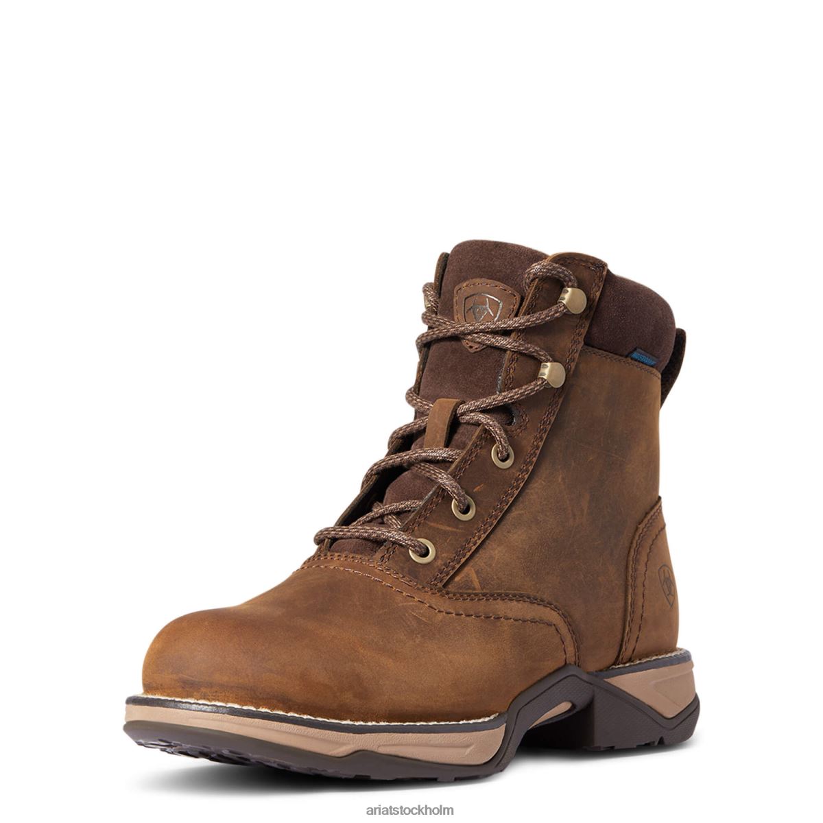 Skodon Ariat Anthem vattentät stövel med rund tå med snörning bedrövad brun kvinnor F04842182
