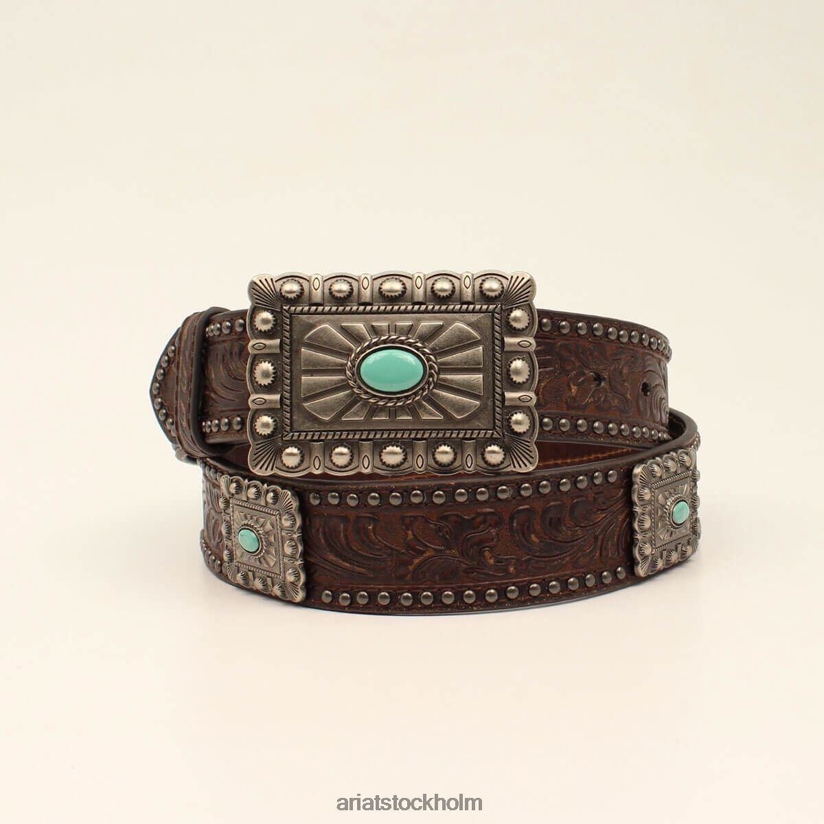 Tillbehör Ariat fyrkantigt concho-bälte brun kvinnor F04843751