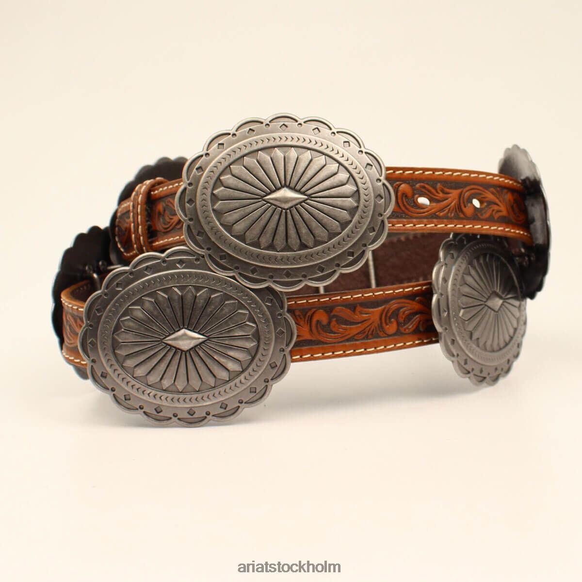 Tillbehör Ariat ovalt concho diamantbälte solbränna kvinnor F04843749