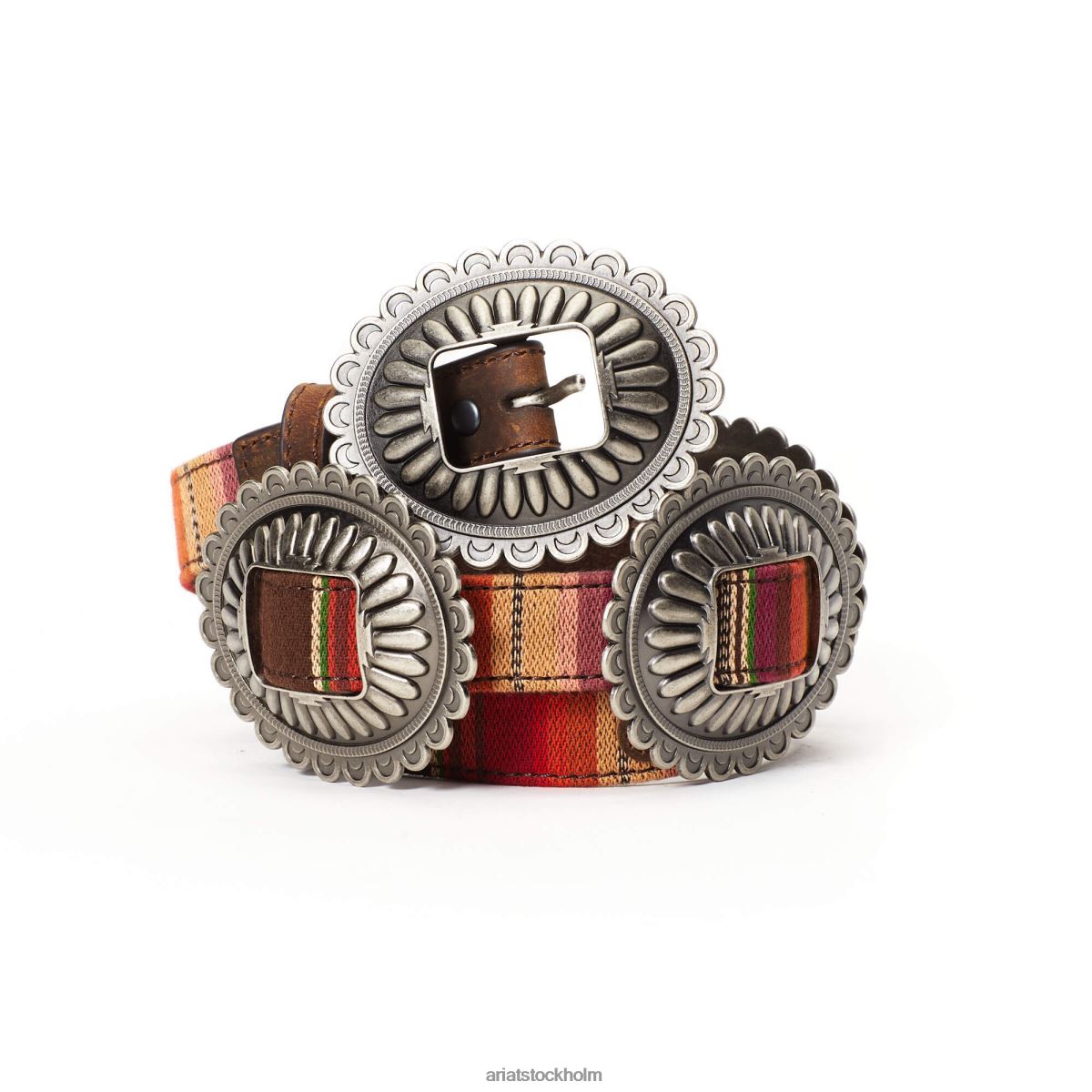 Tillbehör Ariat randigt multi concho bälte silver kvinnor F04843759