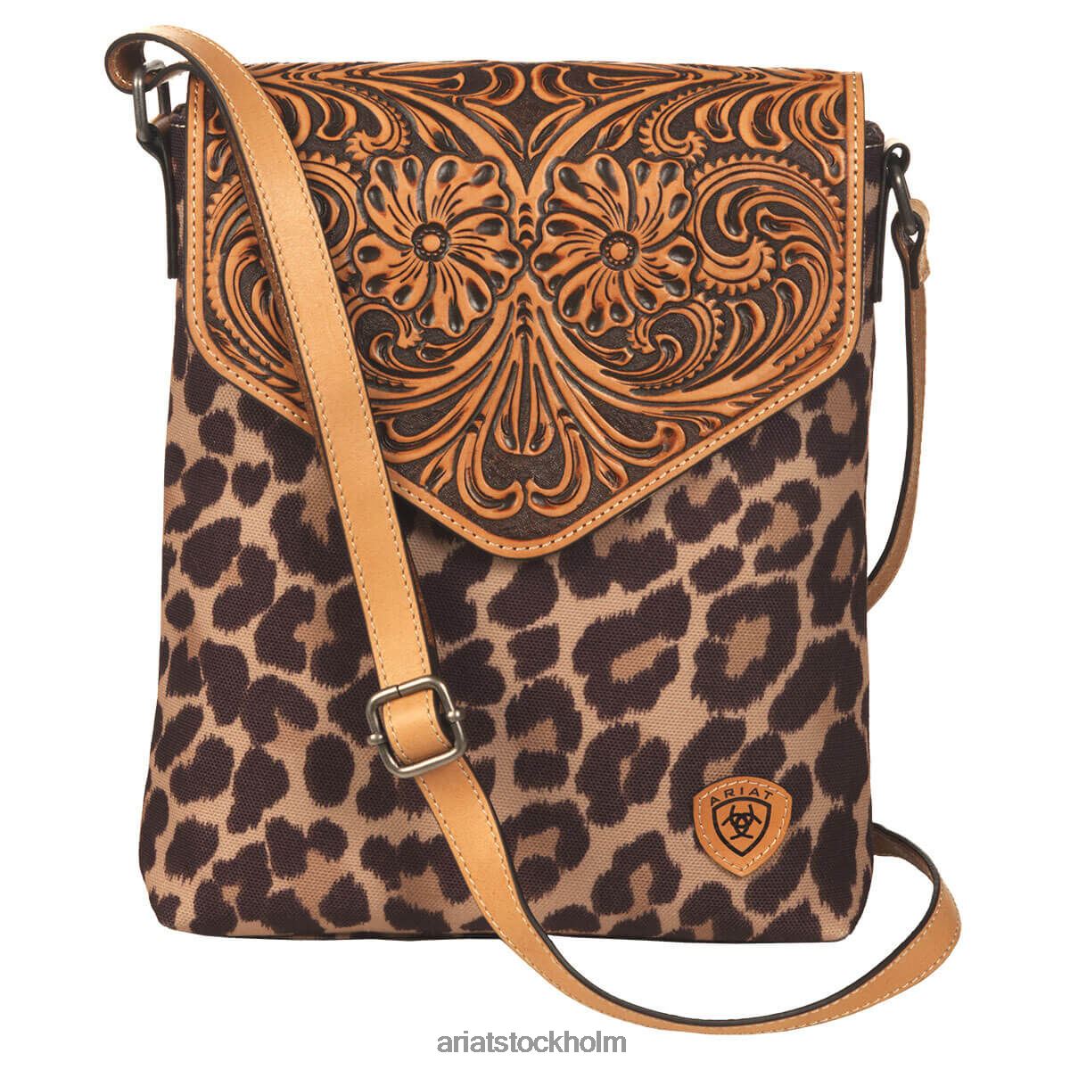 Tillbehör Ariat leopard crossbody väska solbränna kvinnor F04843721