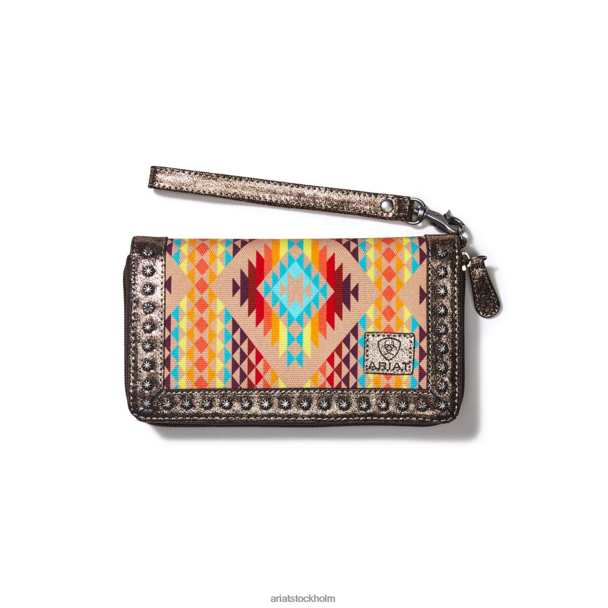 Tillbehör Ariat clutch plånbok diamant rand brun kvinnor F04843728