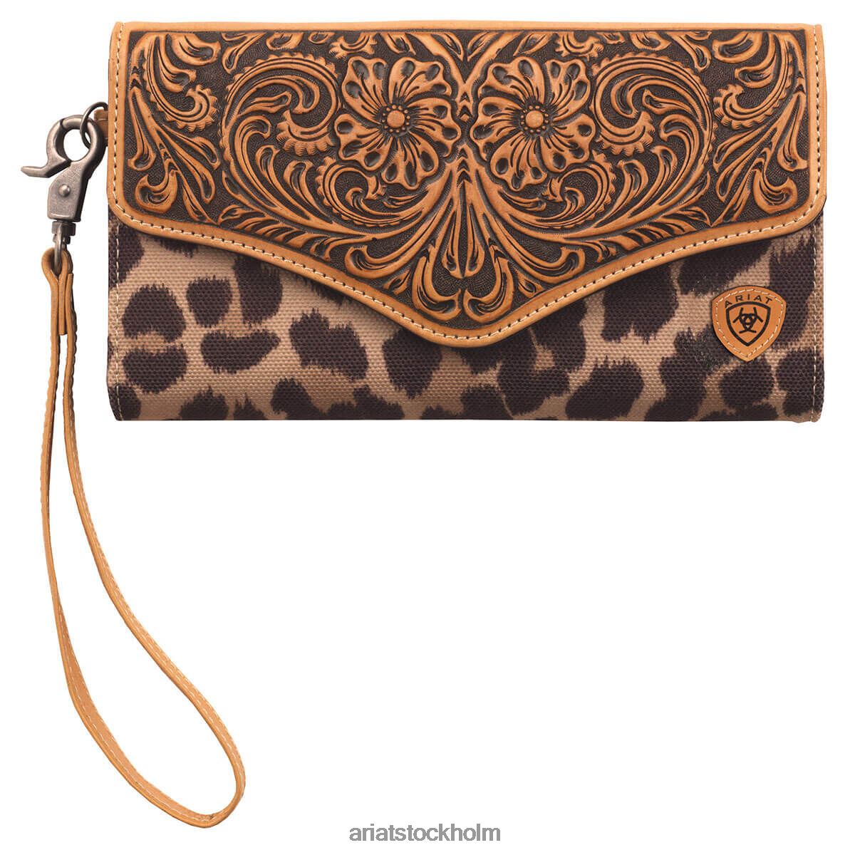 Tillbehör Ariat leopard clutch plånbok solbränna kvinnor F04843720