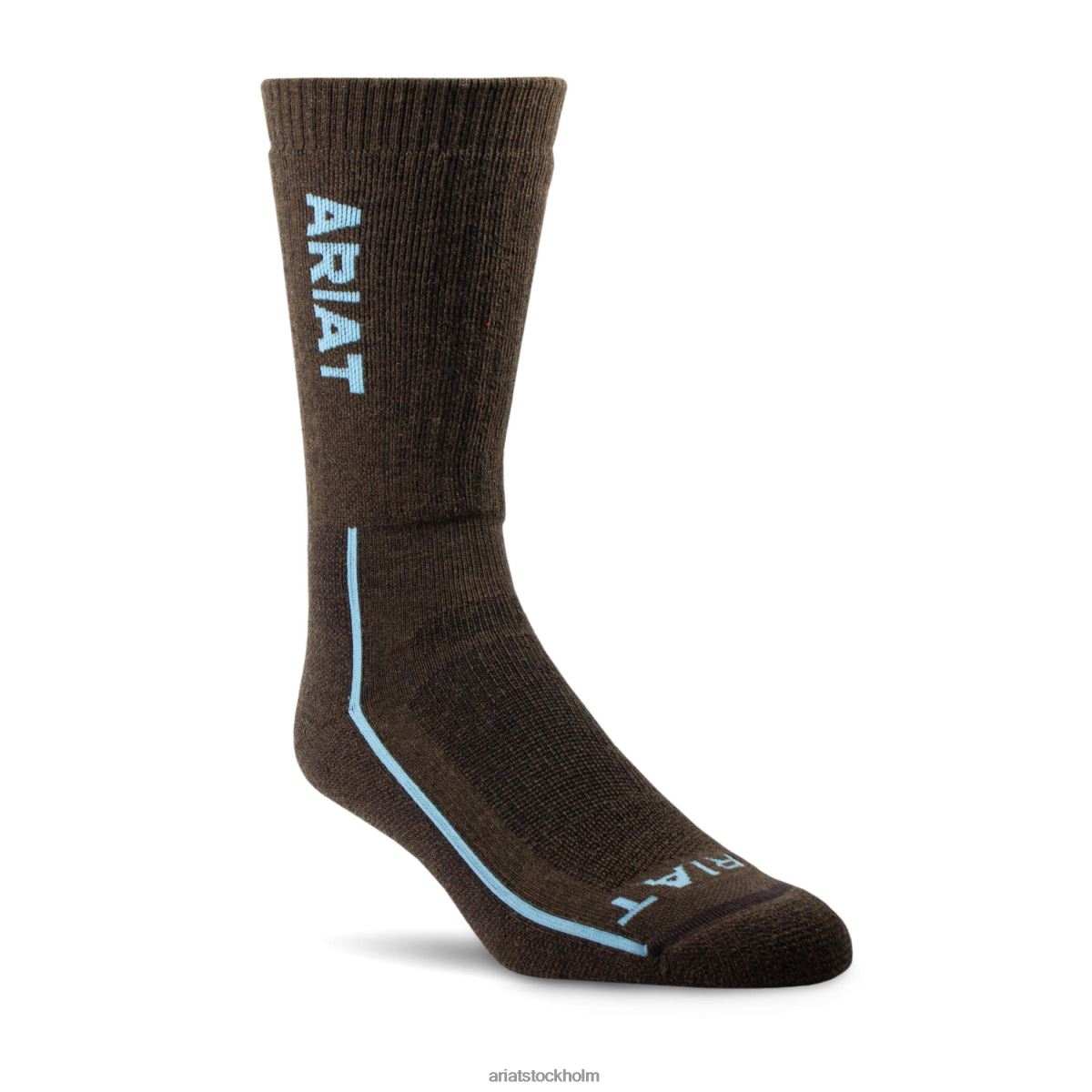Tillbehör Ariat tungvikts merinoull stål tå prestanda arbetsstrumpa brun kvinnor F04843717
