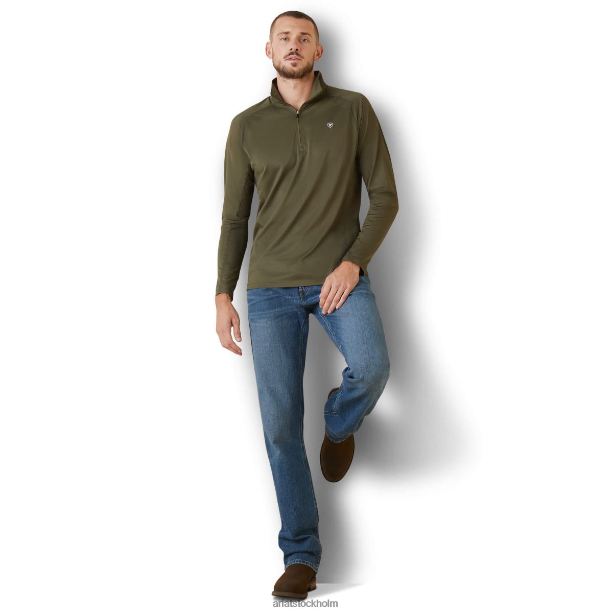 blast Ariat sunstopper 1/4 dragkedja baslager skalbagge män F0484870