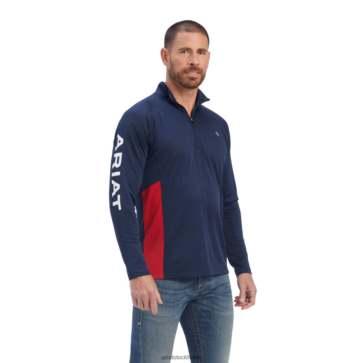 blast Ariat sunstopper team 1/4 zip baselayer Marin män F0484877