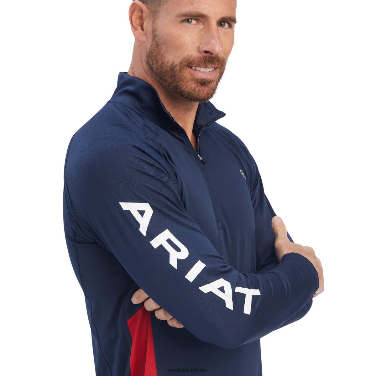 blast Ariat sunstopper team 1/4 zip baselayer Marin män F0484877
