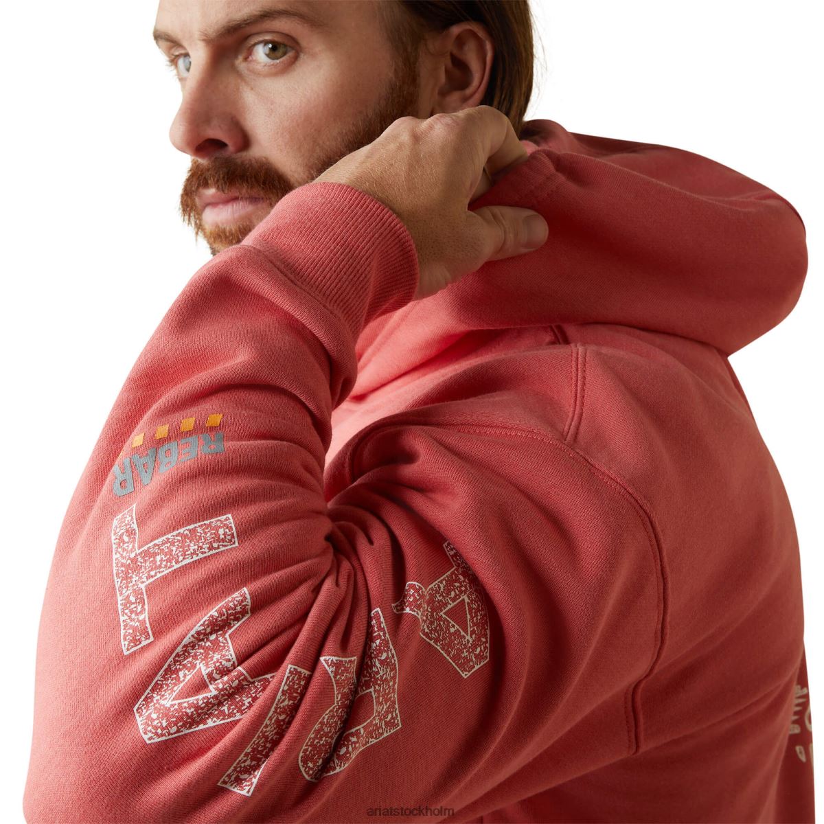 blast Ariat armeringsjärn hoodie med grov hals kryddad korallljung män F04841444