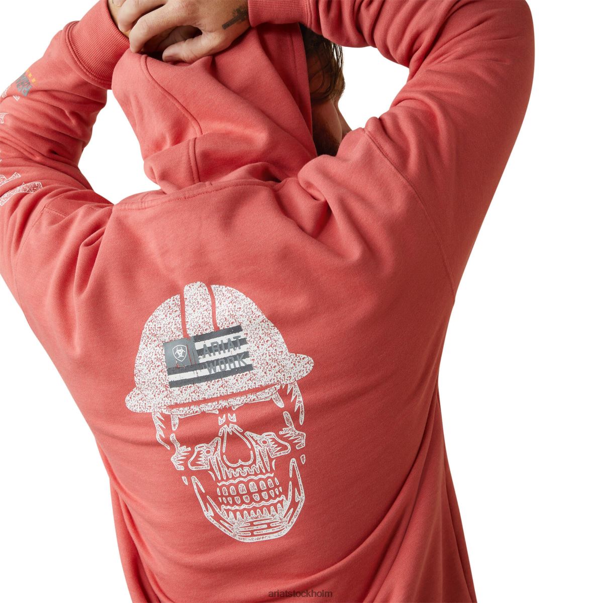 blast Ariat armeringsjärn hoodie med grov hals kryddad korallljung män F04841444