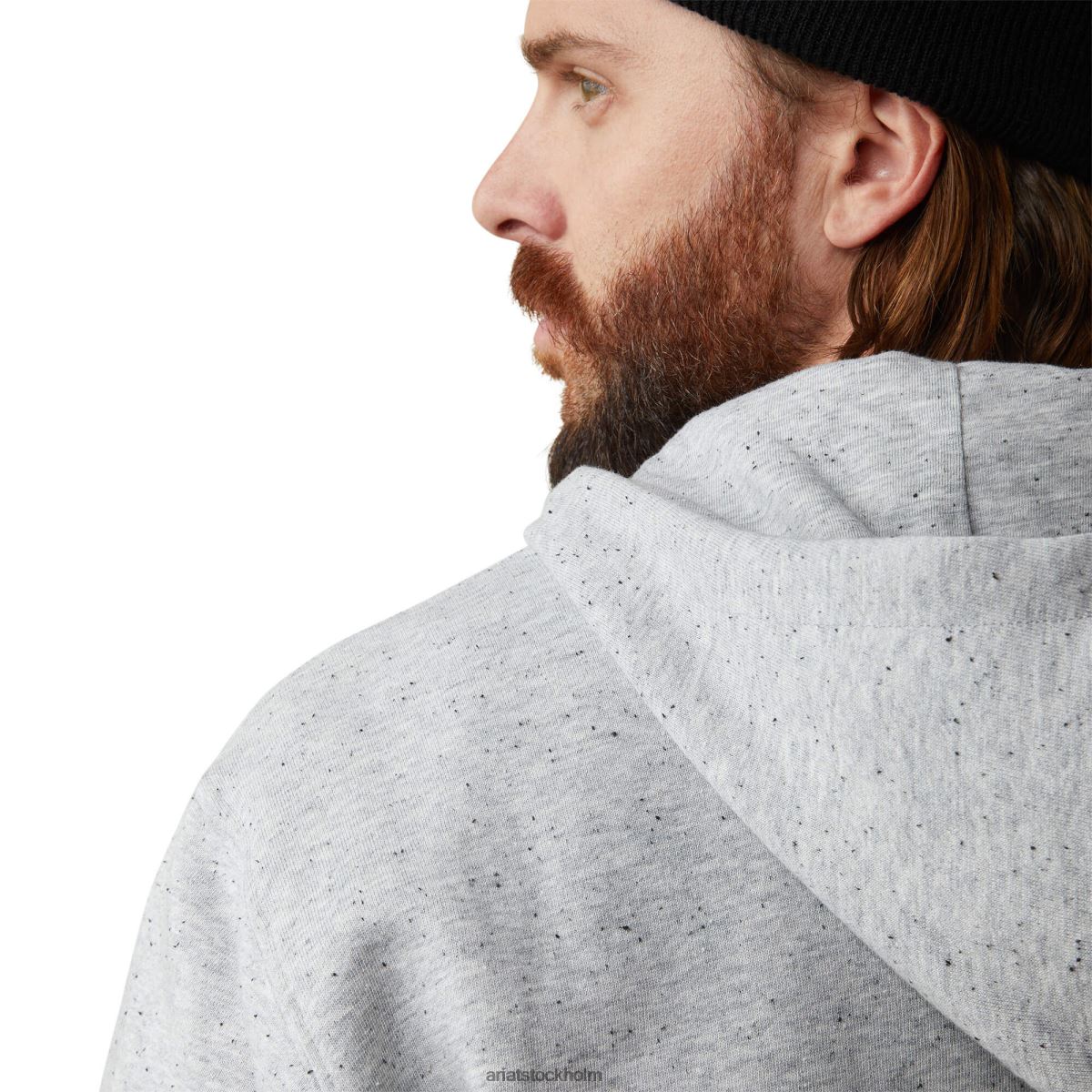 blast Ariat armeringsjärn workman 1/4 luvtröja med dragkedja gråmelerad spacedye män F04841401