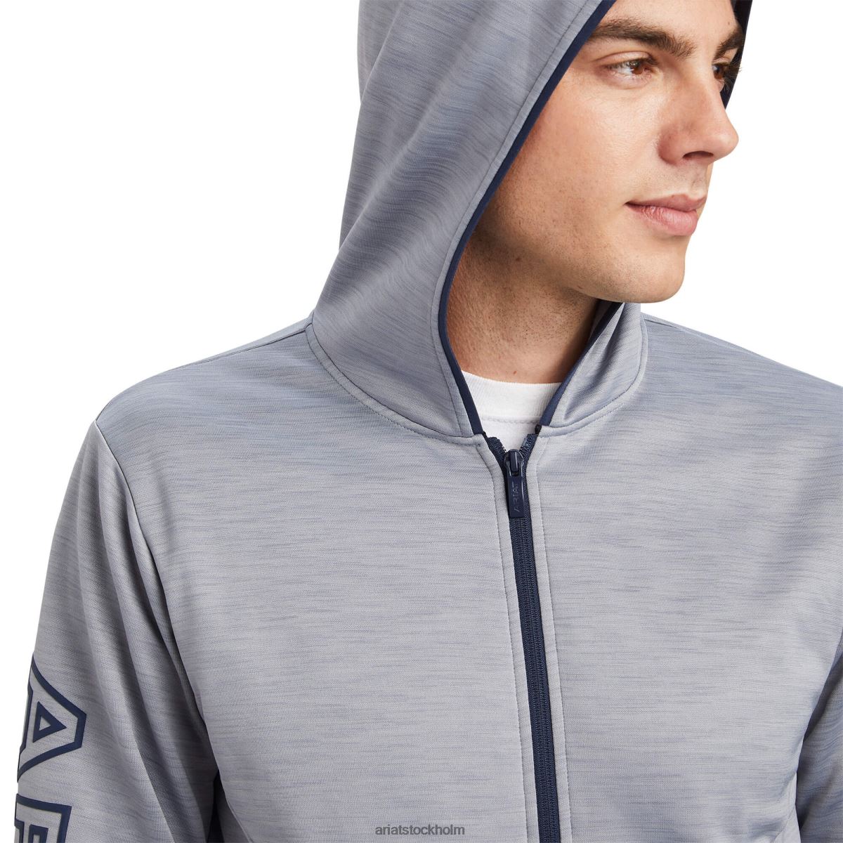 blast Ariat byron huvtröja med hel dragkedja gråmelerad män F04841509