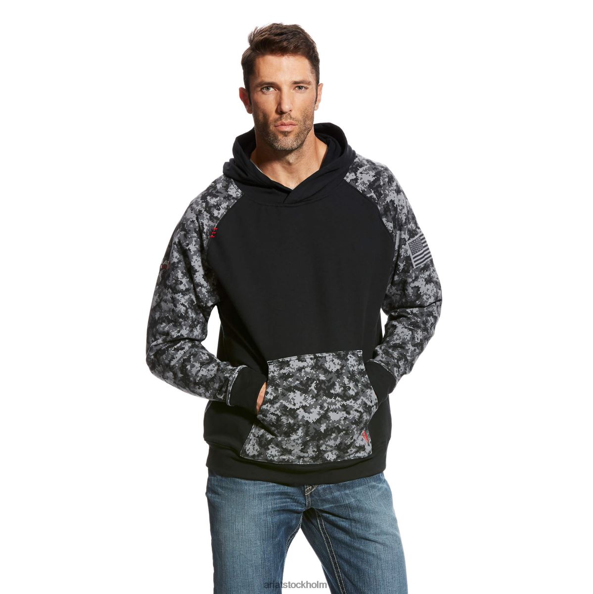 blast Ariat fr durastretch patriot hoodie svart digi män F04841463