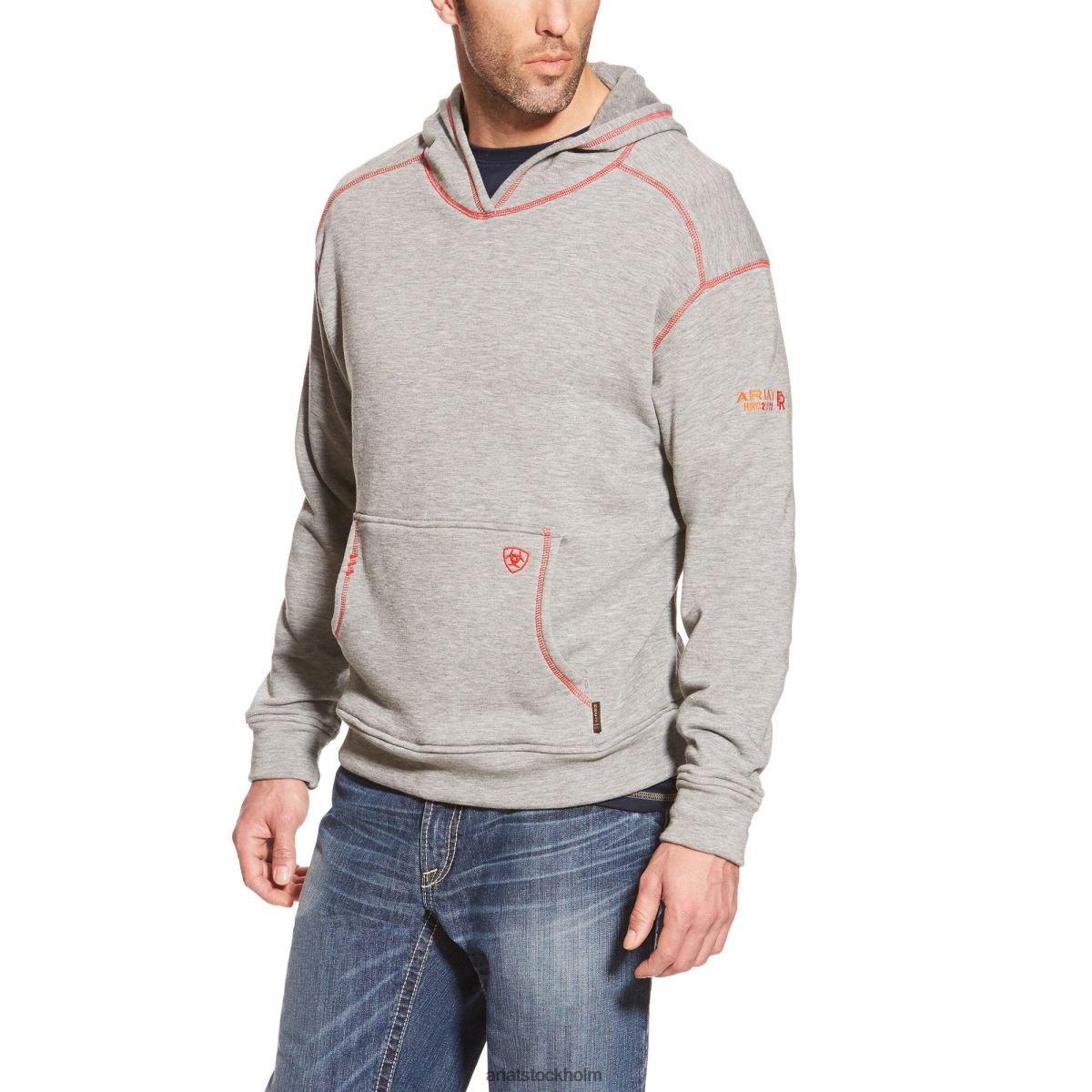blast Ariat fr polartec hoodie gråmelerad män F04841476