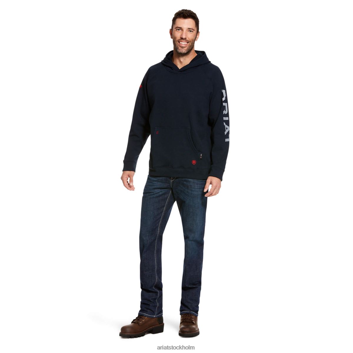 blast Ariat fr primo fleece hoodie med logotyp Marin män F04841495