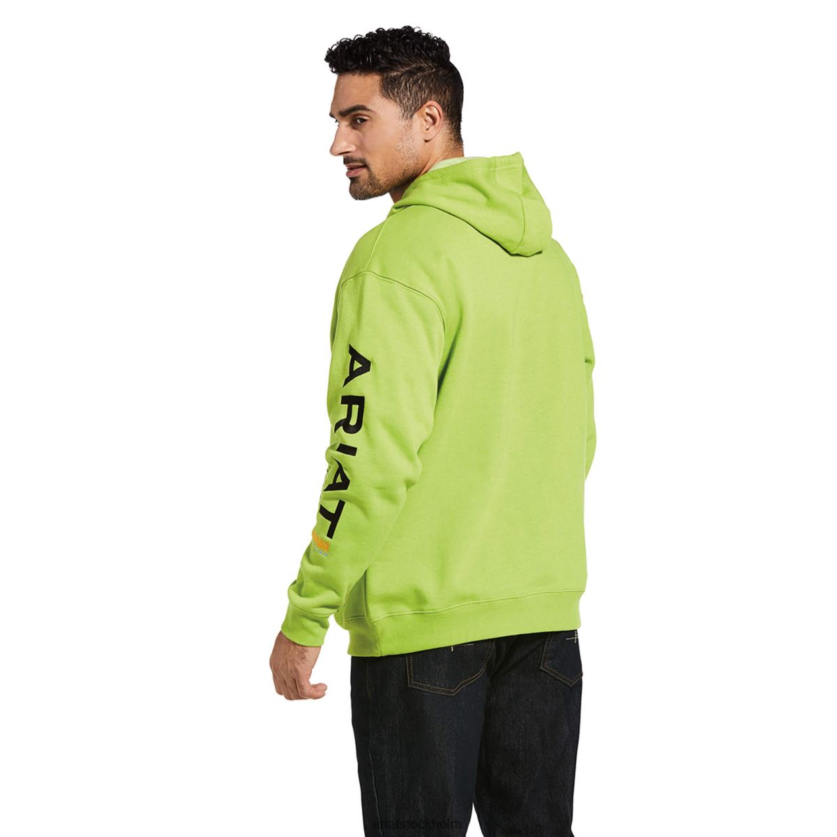 blast Ariat grafisk hoodie i armeringsjärn lime ljung/svart män F04841404