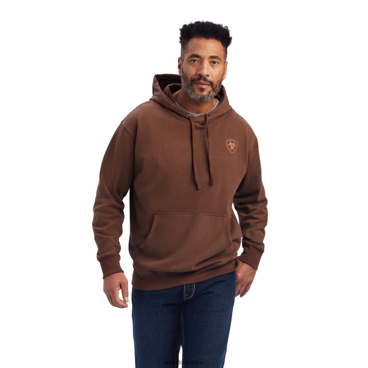 blast Ariat hoodie med logotyp kastanj män F04841398