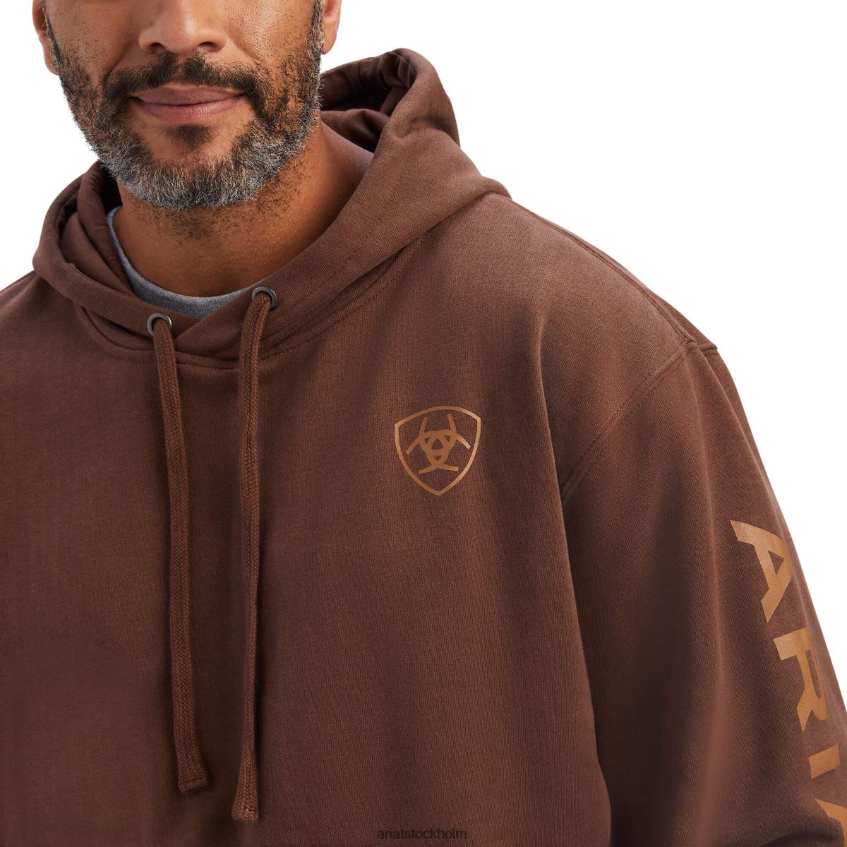 blast Ariat hoodie med logotyp kastanj män F04841398