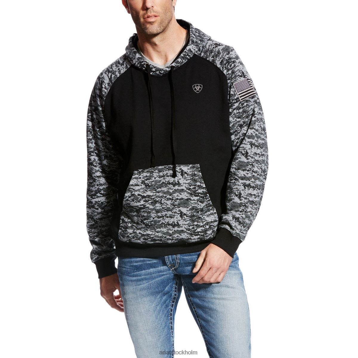 blast Ariat patriot hoodie svart digi camo män F04841414
