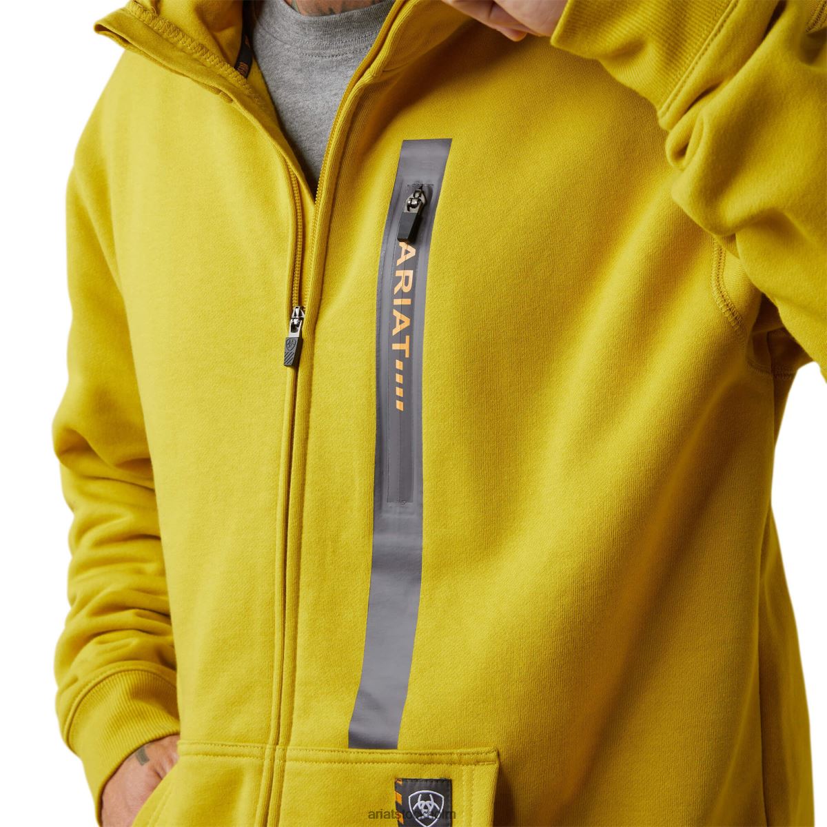 blast Ariat rebar workman huvtröja med full dragkedja antik mossa män F04841486