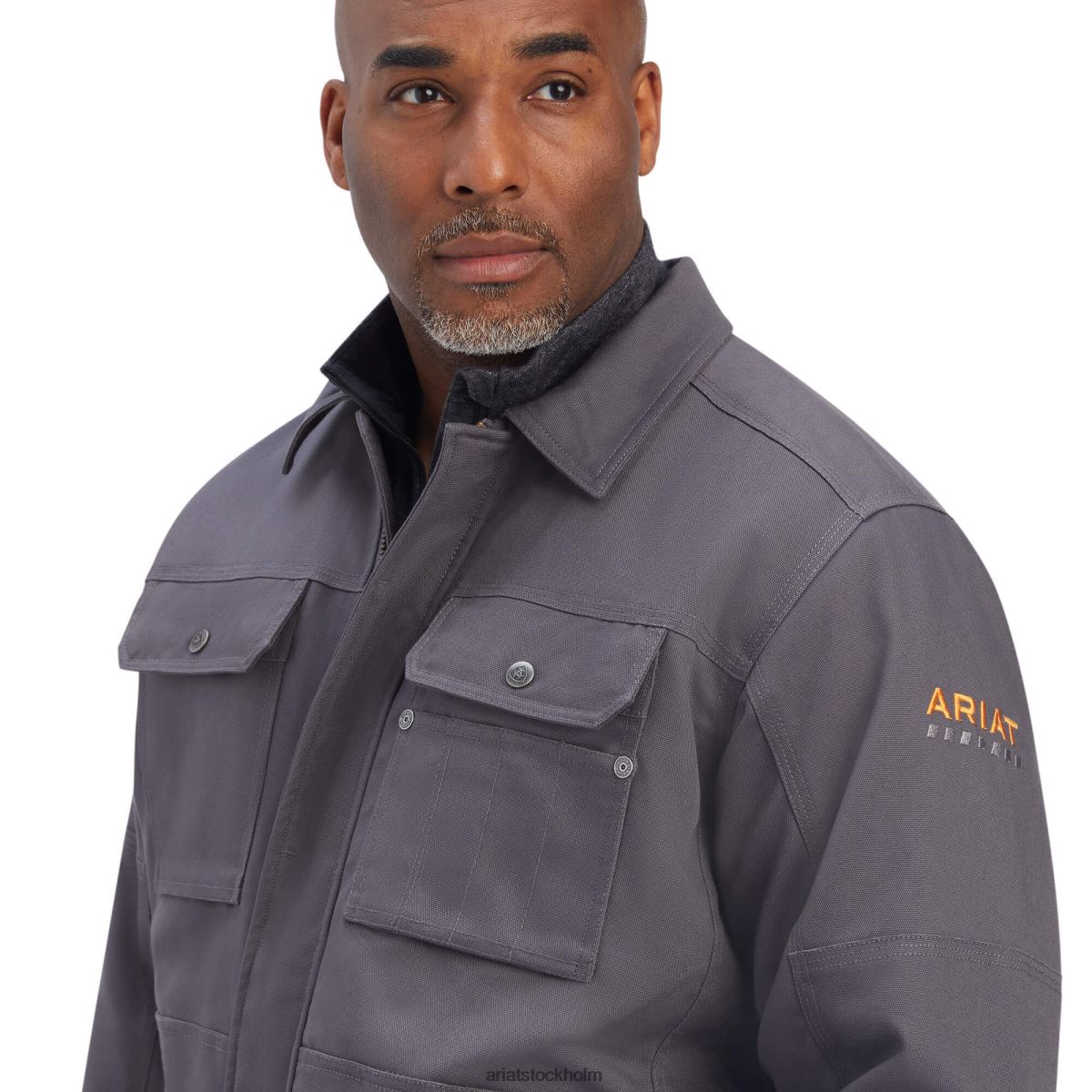 blast Ariat armeringsjärn duracanvas sherpafodrad kappa armeringsjärn grå män F04841772