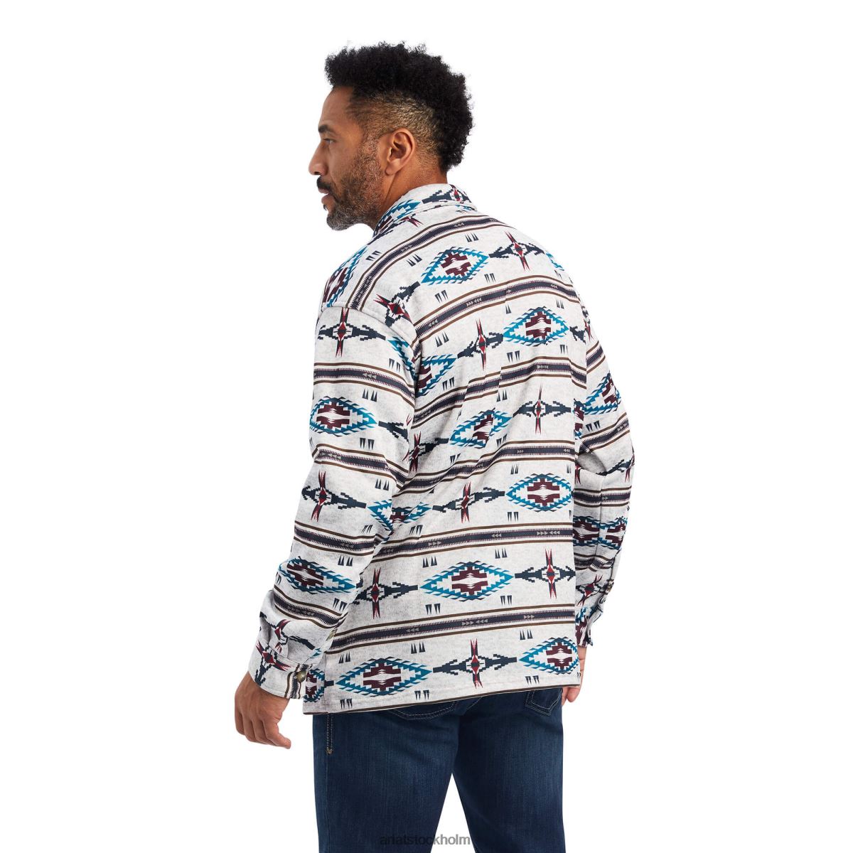 blast Ariat caldwell tryckt skjortjacka mörk havregryn män F04841482