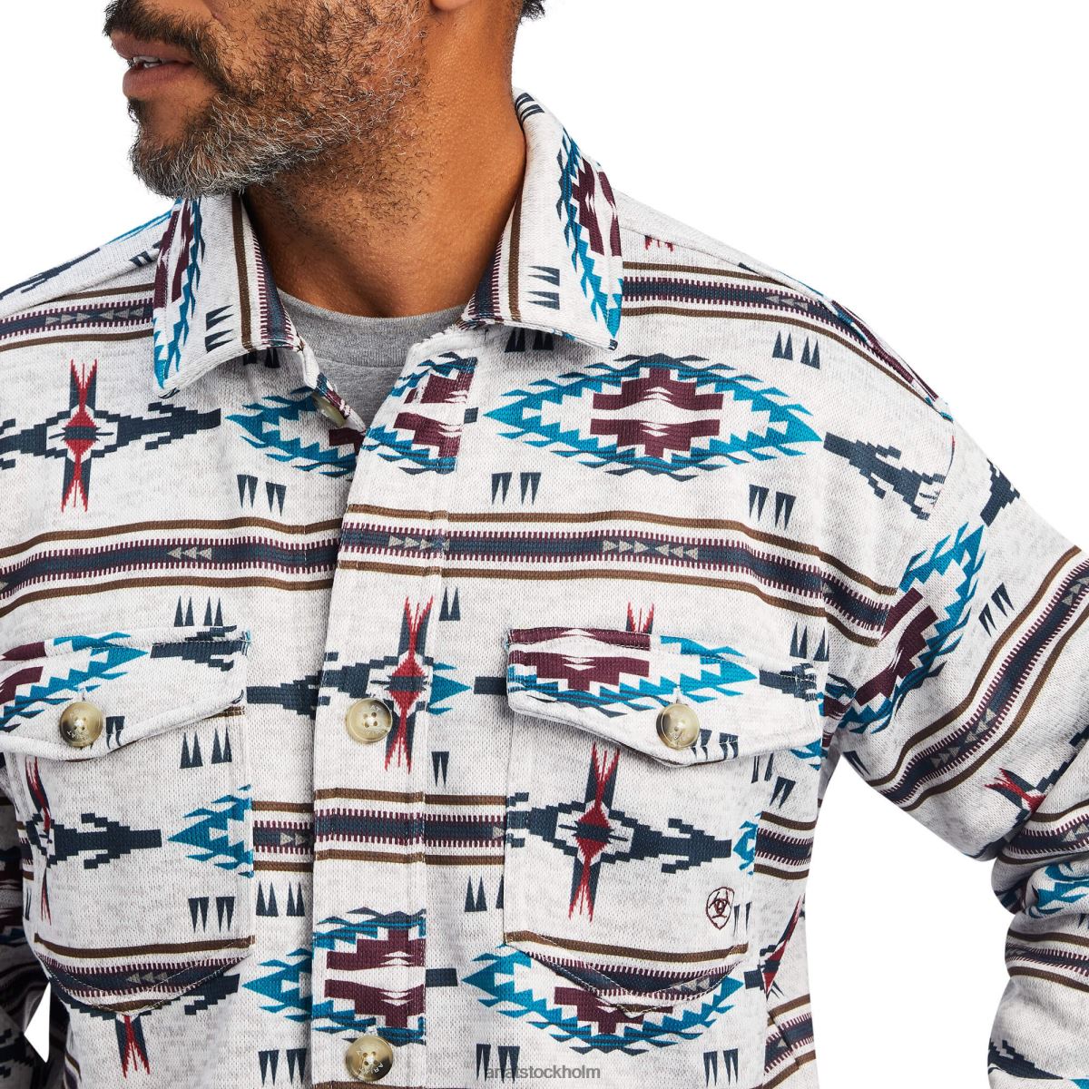 blast Ariat caldwell tryckt skjortjacka mörk havregryn män F04841482