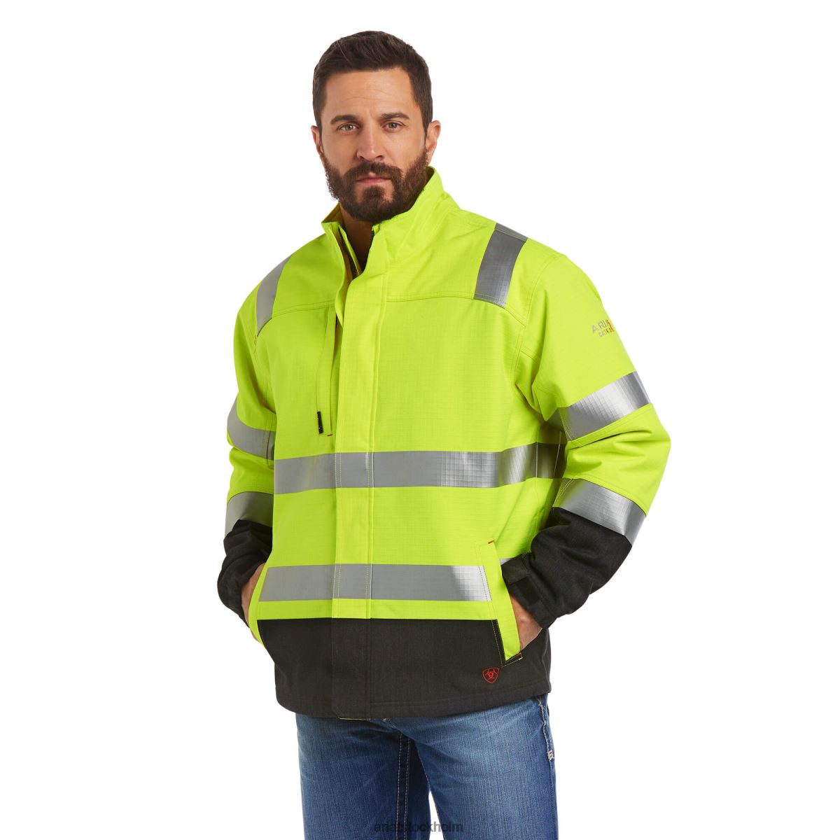 blast Ariat fr hi-vis vattentät isolerad jacka hi-vis gul män F04841584