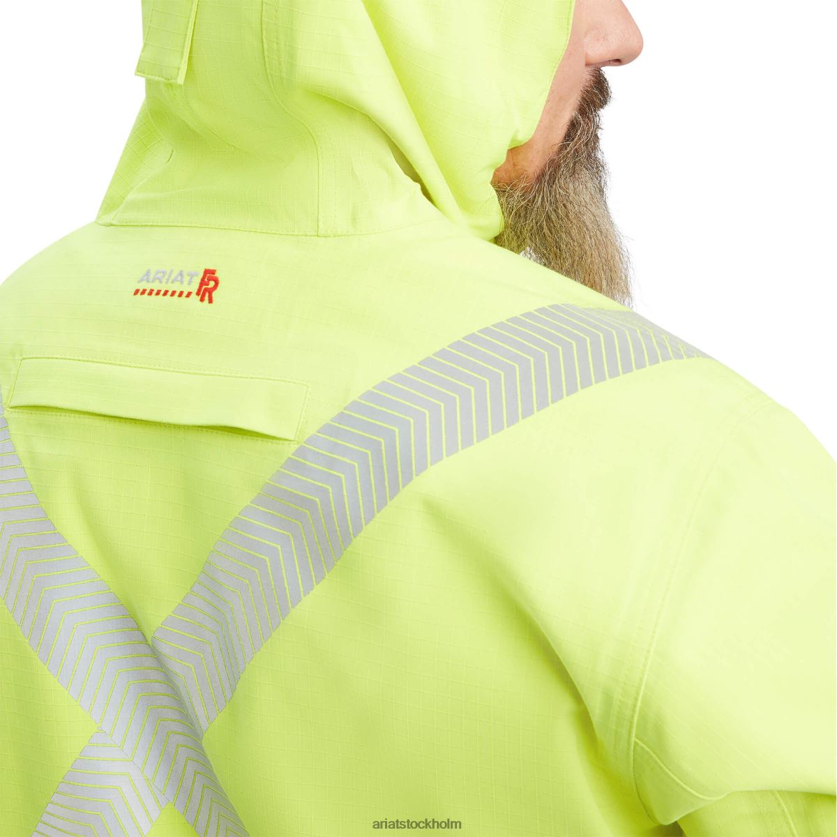 blast Ariat fr hi-vis vattentät jacka med huva hi-vis gul män F04841585