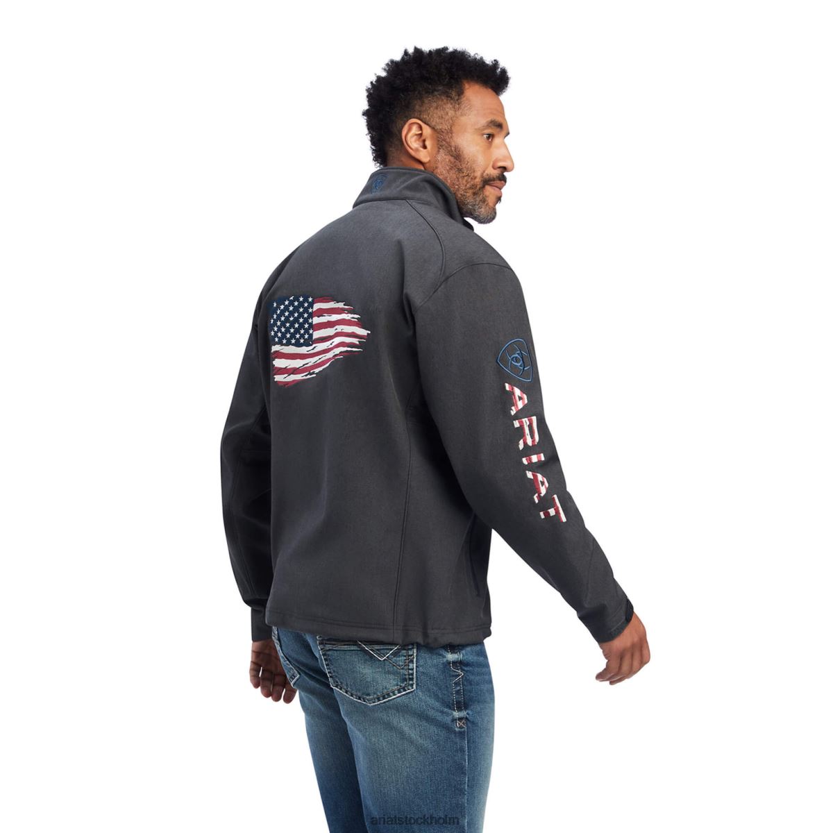 blast Ariat logo 2.0 patriot softshell vattenavvisande jacka träkol män F04841544