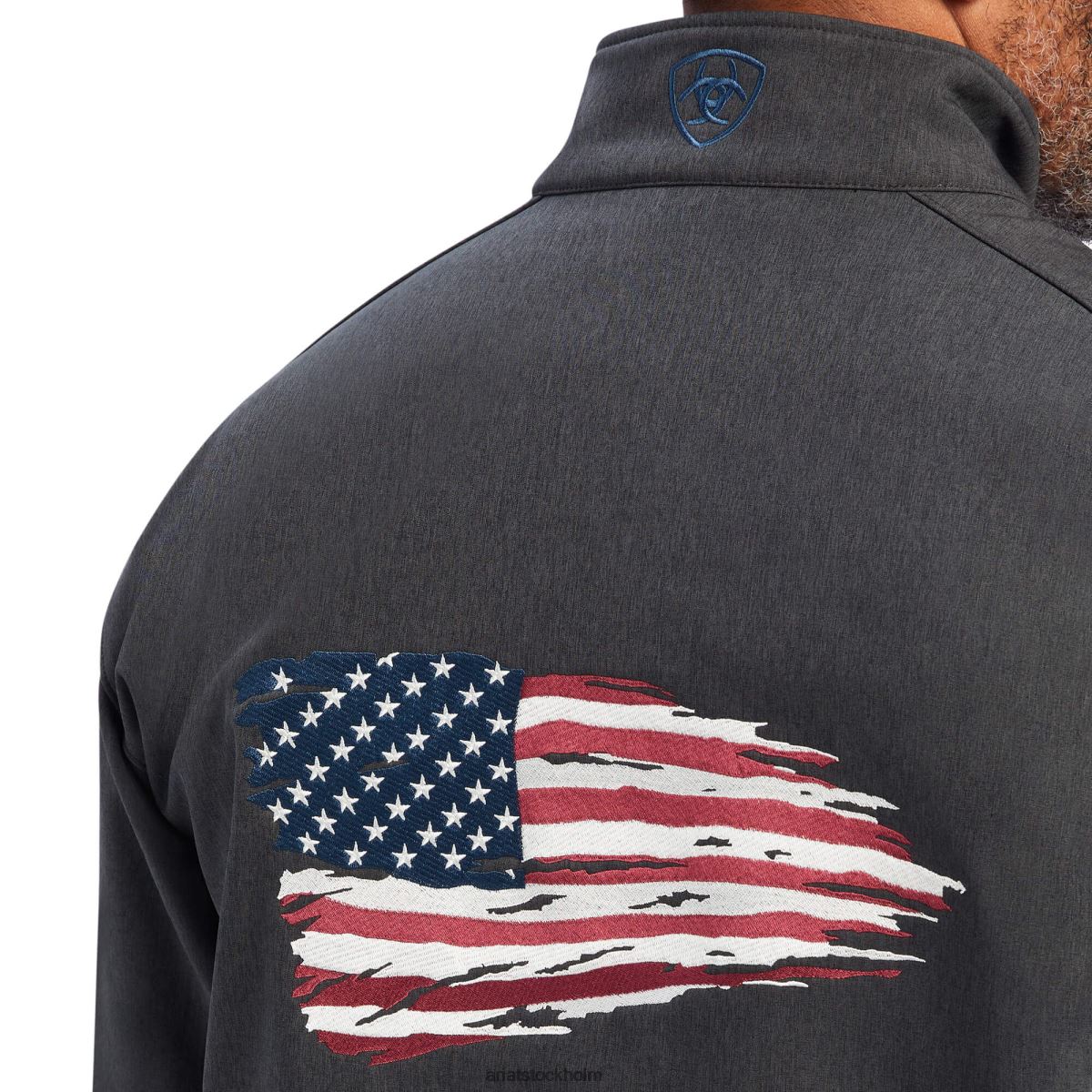 blast Ariat logo 2.0 patriot softshell vattenavvisande jacka träkol män F04841544