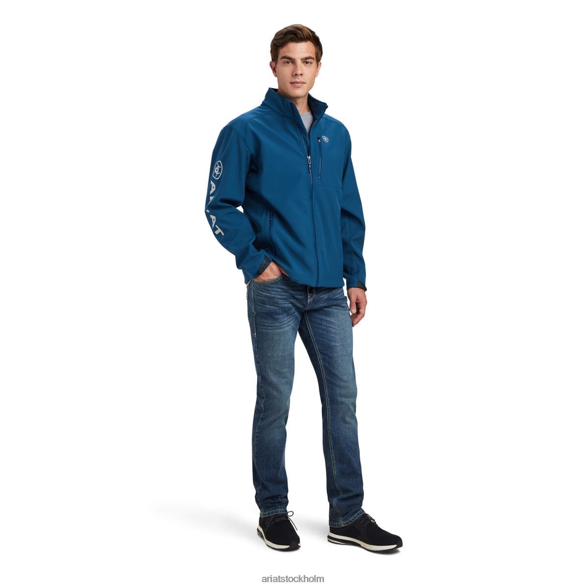 blast Ariat logo 2.0 softshelljacka majolikablått män F04841563