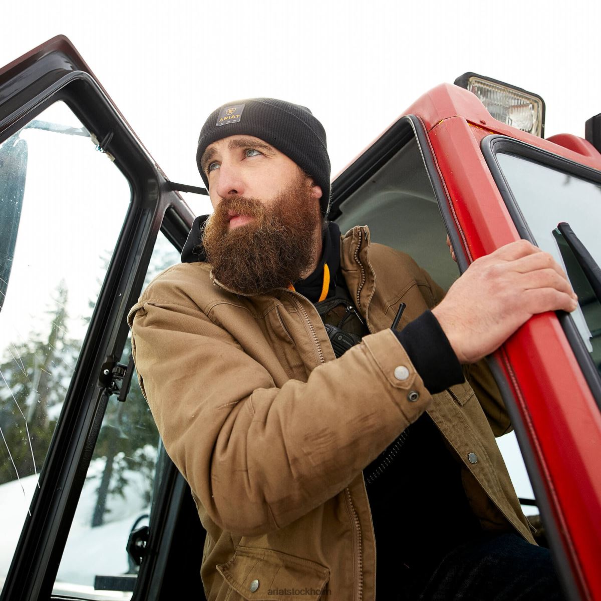 blast Ariat softshelljacka i armeringsjärn i stretchcanvas fält khaki män F04841608