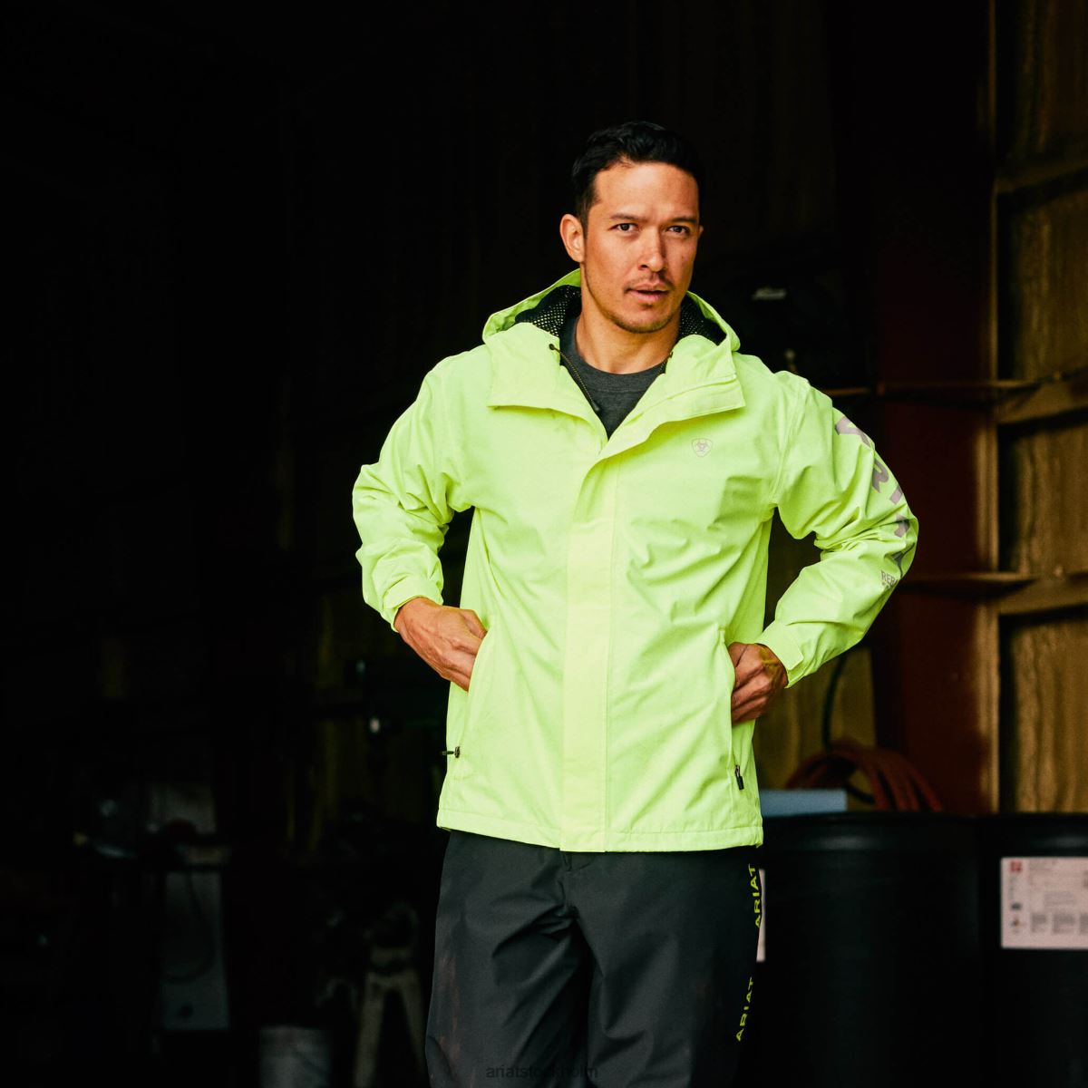 blast Ariat vattentät jacka med rebar stormshell logotyp säkerhetsgul män F04841573