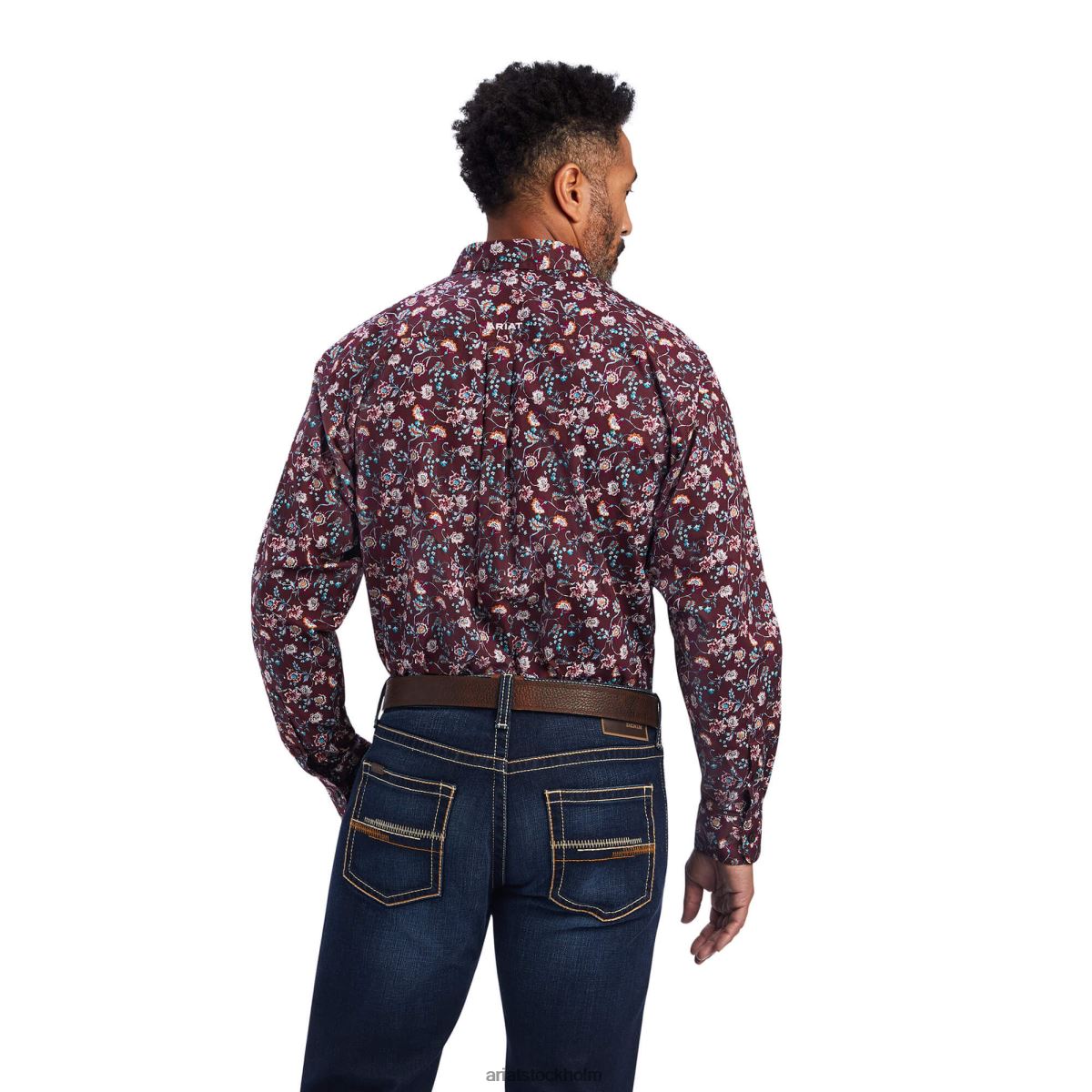 blast Ariat Flannery skjorta med klassisk passform rödvin män F04841256